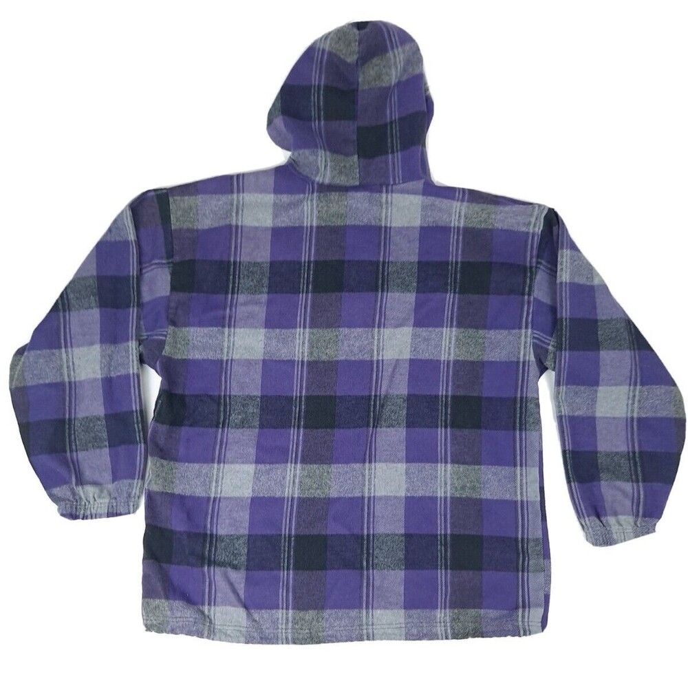 Vtg 90s Grunge Surf Style Myrtle Beach Golf Plaid Hoodie Made In USA Mens XL EUC - Picture 10 of 10